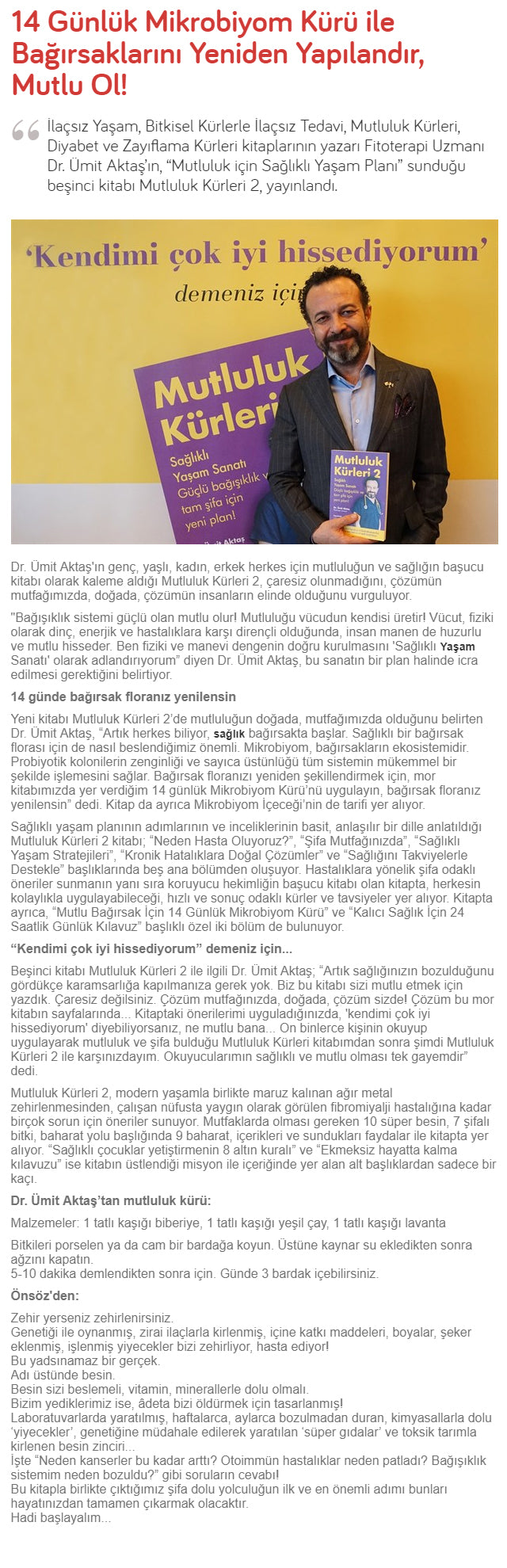 14 Günlük Mikrobiyom Kürü / Mahmure.hurriyet.com.tr