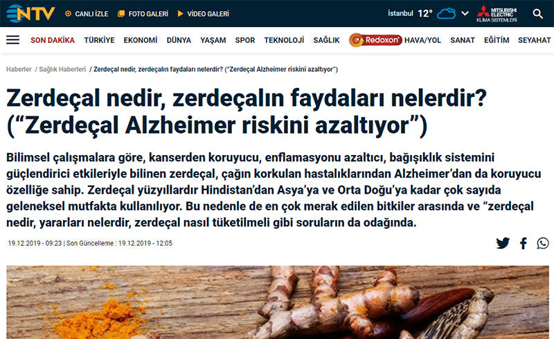 Alzheimer’dan Korunmak İçin Zerdeçal Tüketin! / Ntv.com.tr