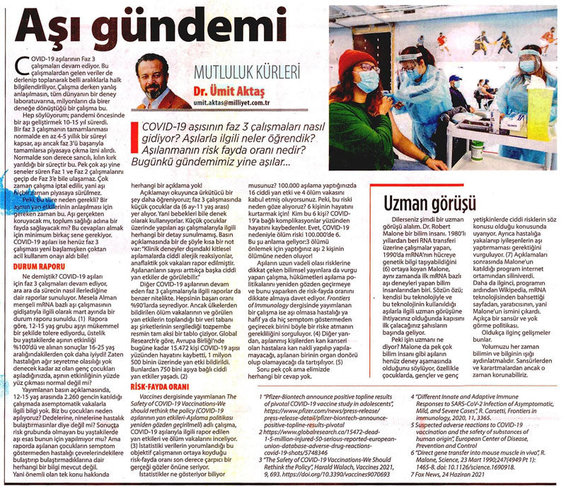 Aşı gündemi / Milliyet