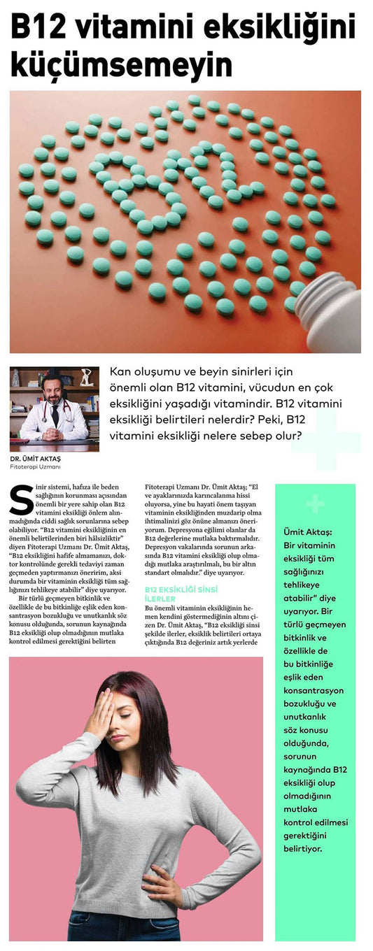 B12 Vitamini Eksikliğini Küçümsemeyin / MD Magazin Dergisi