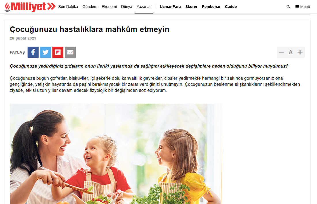 Çocuğunuzu Hastalıklara Mahkum Etmeyin / Milliyet.com.tr