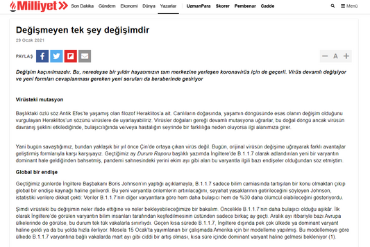 Değişmeyen Tek Şey Değişimdir / Milliyet.com.tr