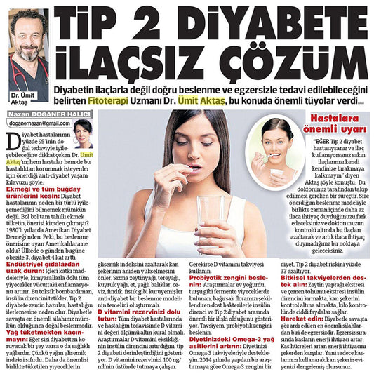 Diyabete İlaçsız Çözüm / Sözcü