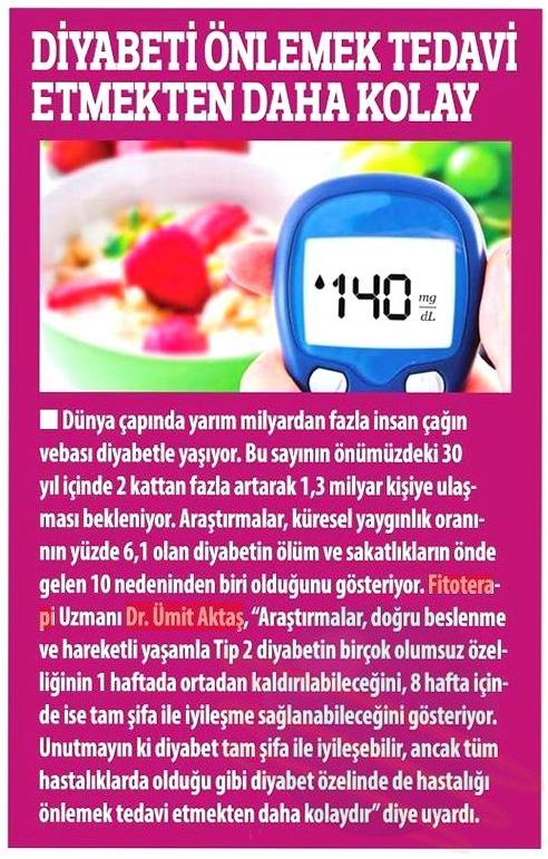 Diyabeti önlemek tedavi etmekten daha kolay / Akşam Güneş