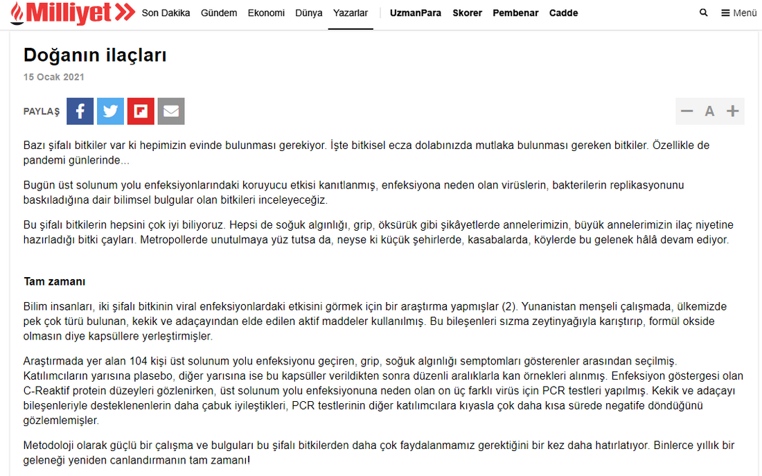 Doğanın İlaçları / Milliyet.com.tr