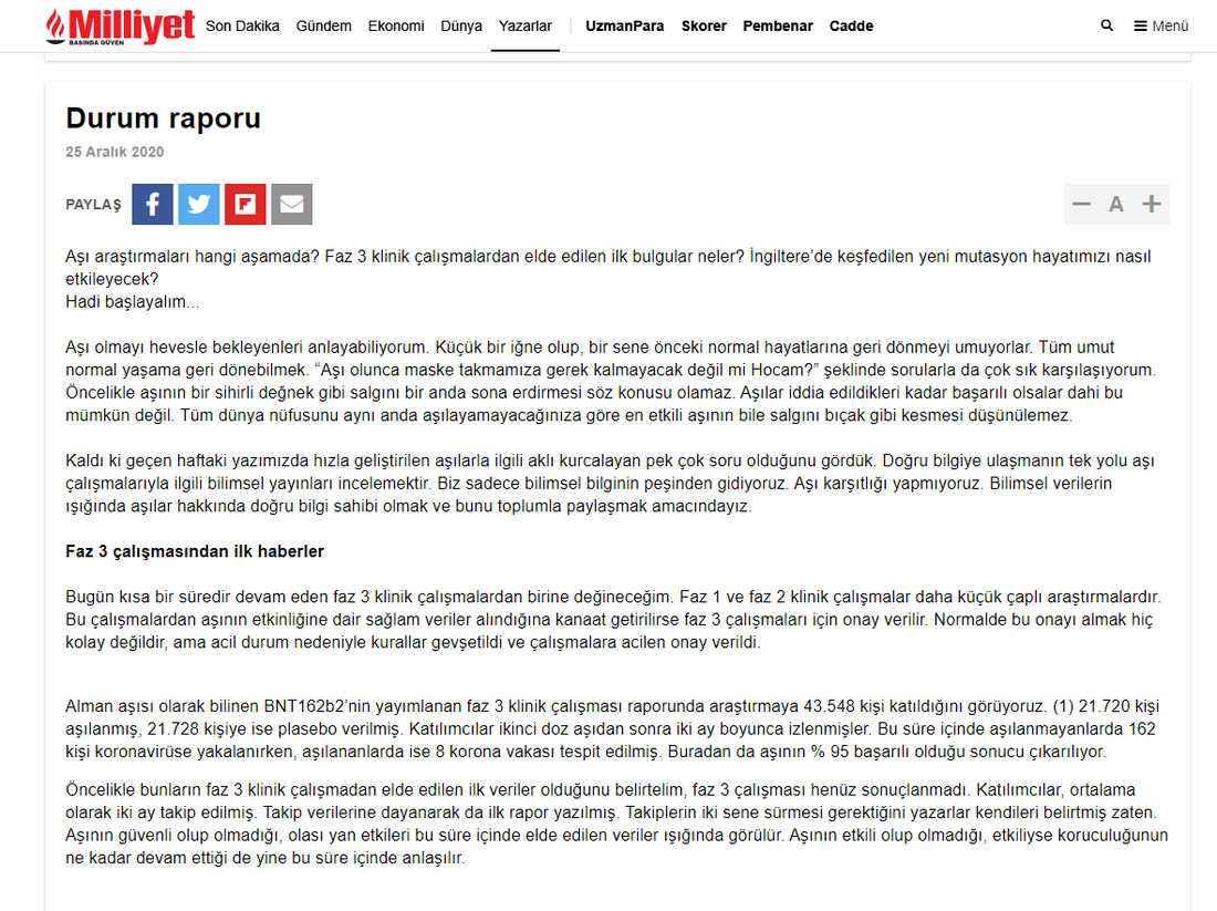 Durum raporu / Milliyet.com.tr