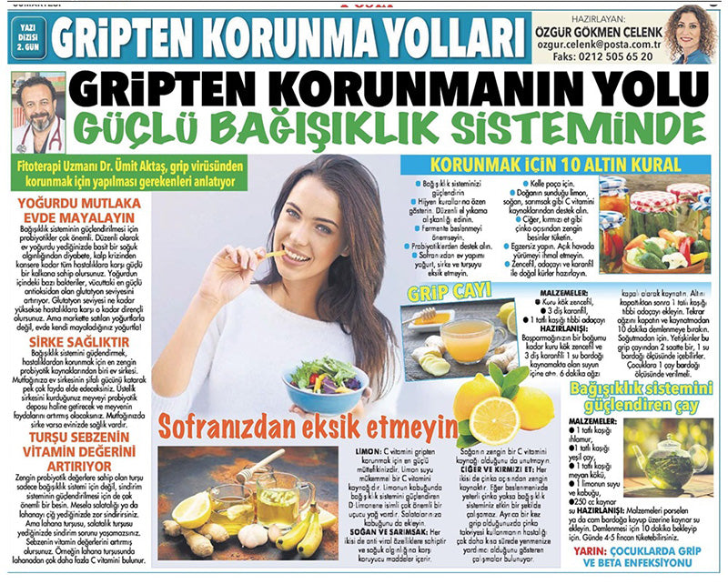 Gripten korunmanın Yolu Güçlü Bağırsak Sisteminden Geçiyor! / Posta