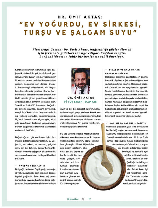 Güçlü Bir Bağışıklık Sistemi için Yağdan Zengin Karbonhidrattan Fakir Beslenin / Breakfast Dergisi