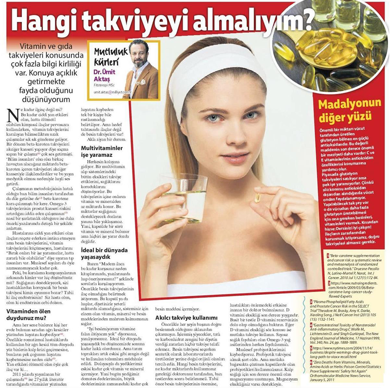 Hangi takviyeyi almalıyım? / Milliyet Pazar