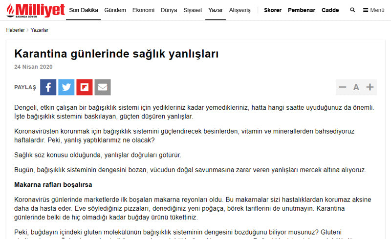 Karantina Günlerinde Yapılan Sağlık Yanlışları / Milliyet.com.tr