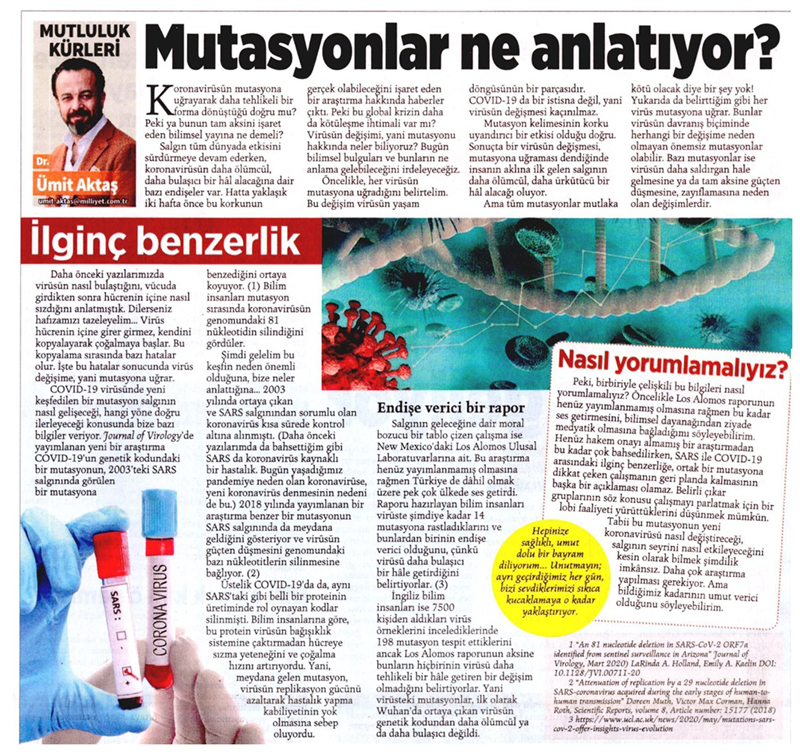 Koronavirüsün Mutasyona Uğrayarak Daha Tehlikeli Bir Forma Dönüştüğü Doğru mu? / Milliyet.com