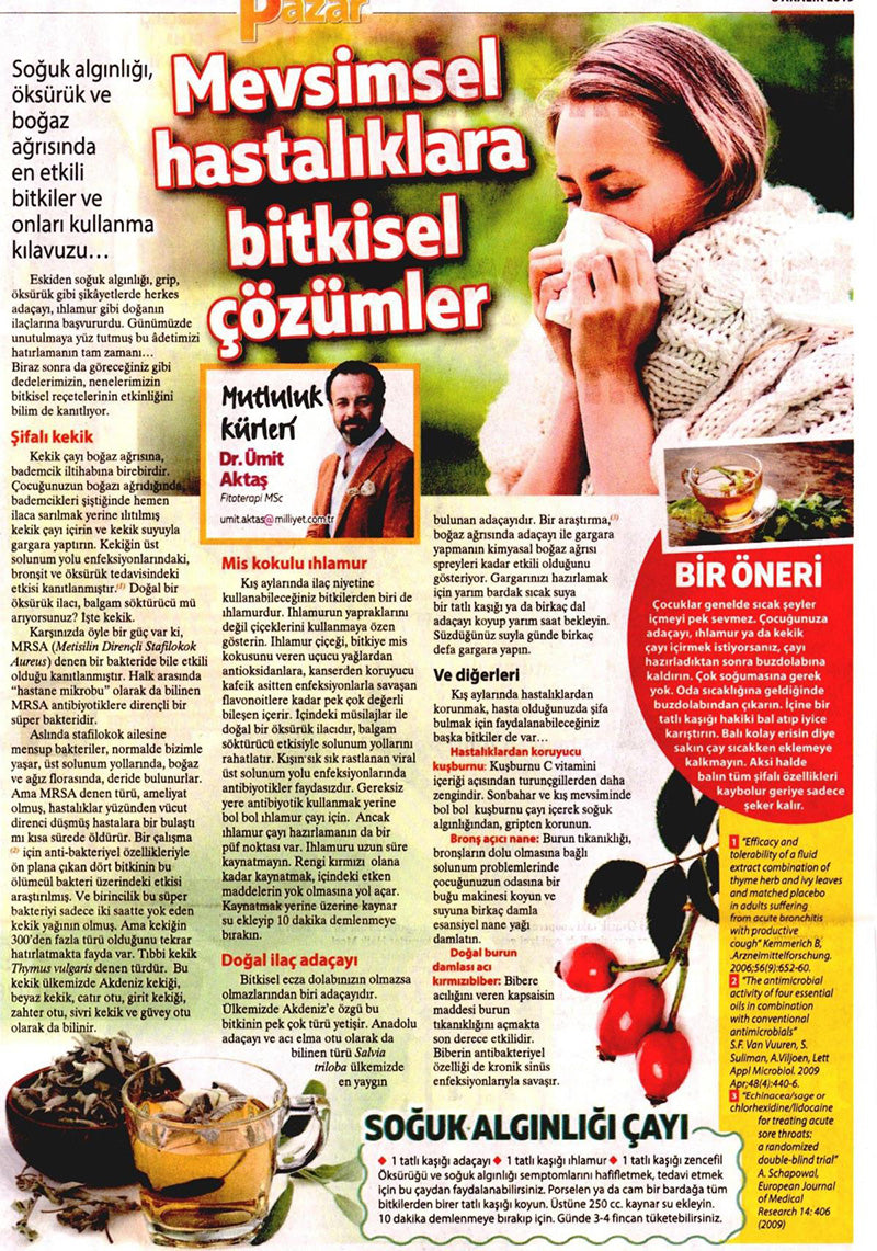 Mevsimsel Hastalıklara Bitkisel Çözümler / Milliyet Pazar