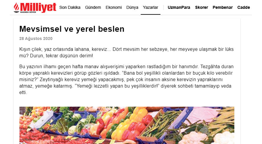 Mevsimsel ve Yerel Beslenme / Milliyet.com.tr