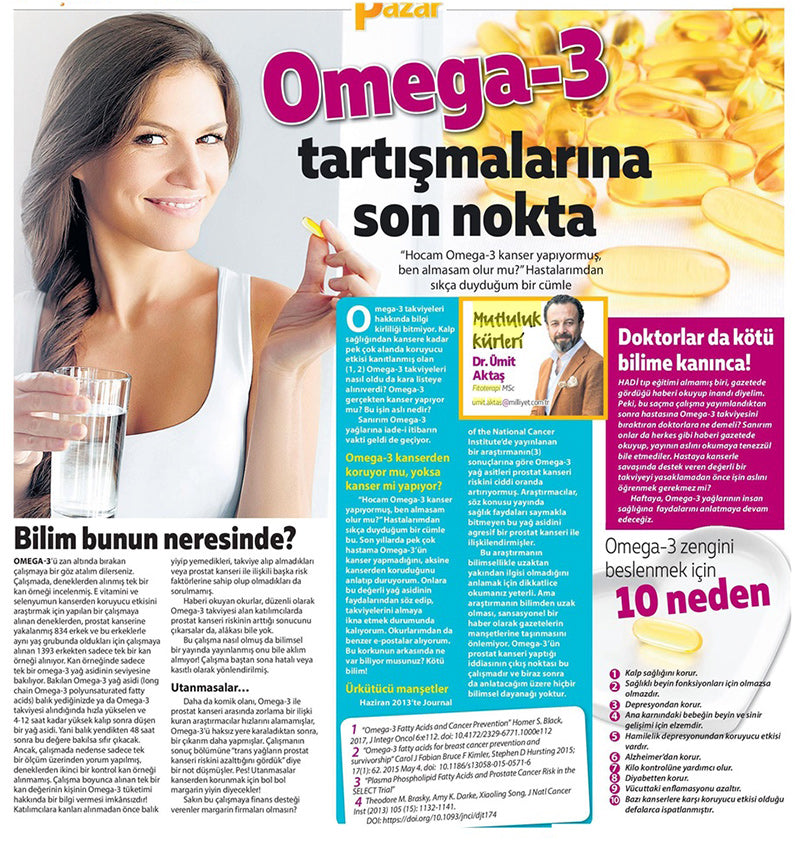 Omega-3 Tartışmalarına Son Nokta / Milliyet Pazar