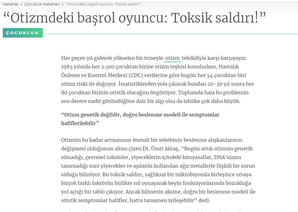 Otizmdeki Başrol Oyuncu: Toksik Saldırı / Posta.com.tr