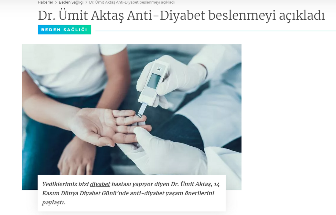 Dr. Ümit Aktaş Anti-Diyabet beslenmeyi açıkladı / Posta.com