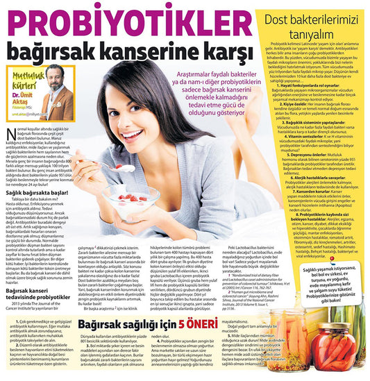 Probiyotikler: Bağırsak Kanserine Karşı / Milliyet Pazar