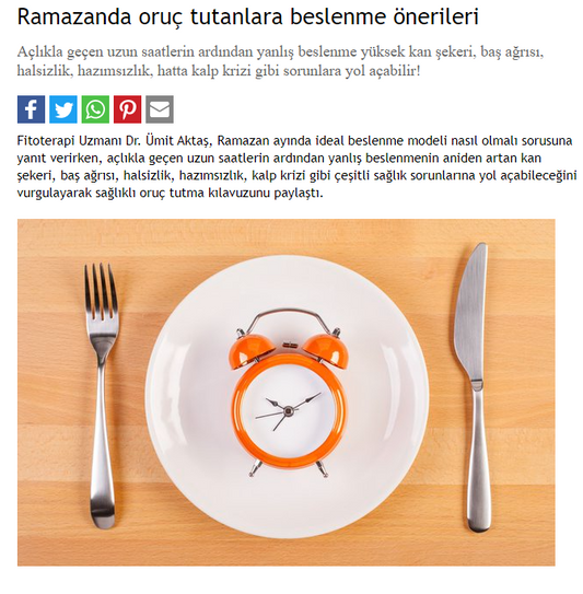 Ramazanda oruç tutanlara beslenme önerileri / Pudra.com