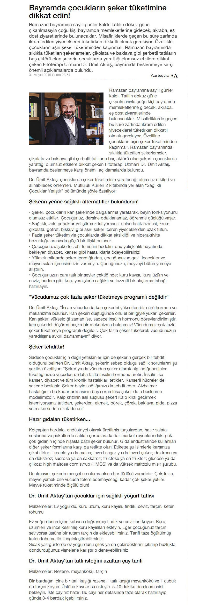 Ramazan Bayramında Çocuklarda Aşırı Şeker Tüketimi / Yeniakit.com.tr