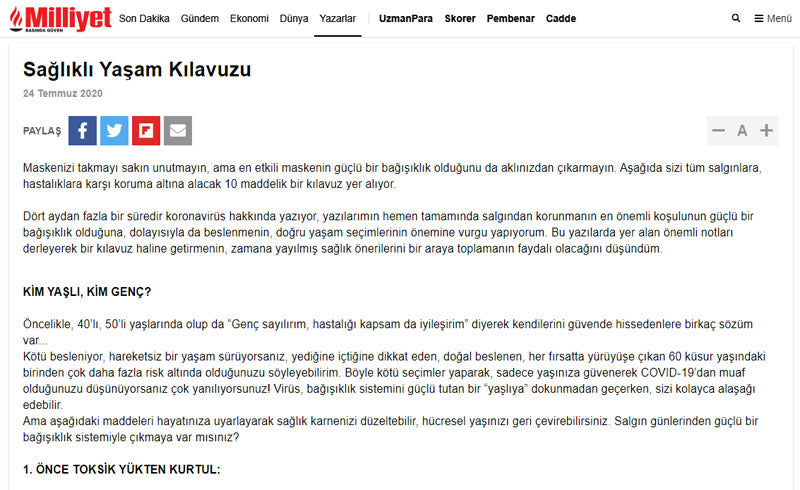 Sağlıklı Yaşam Kılavuzu / Milliyet.com.tr