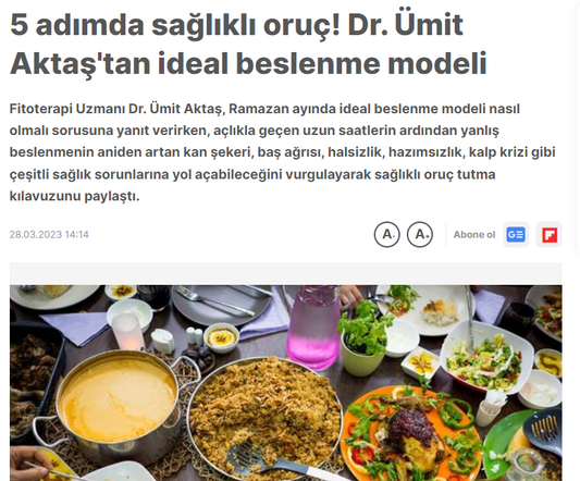 5 adımda sağlıklı oruç! Dr. Ümit Aktaş’tan ideal beslenme modeli / CNN TÜRK