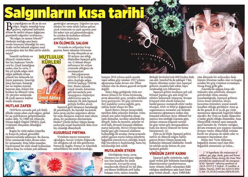 Salgınların Kısa Tarihi / Milliyet