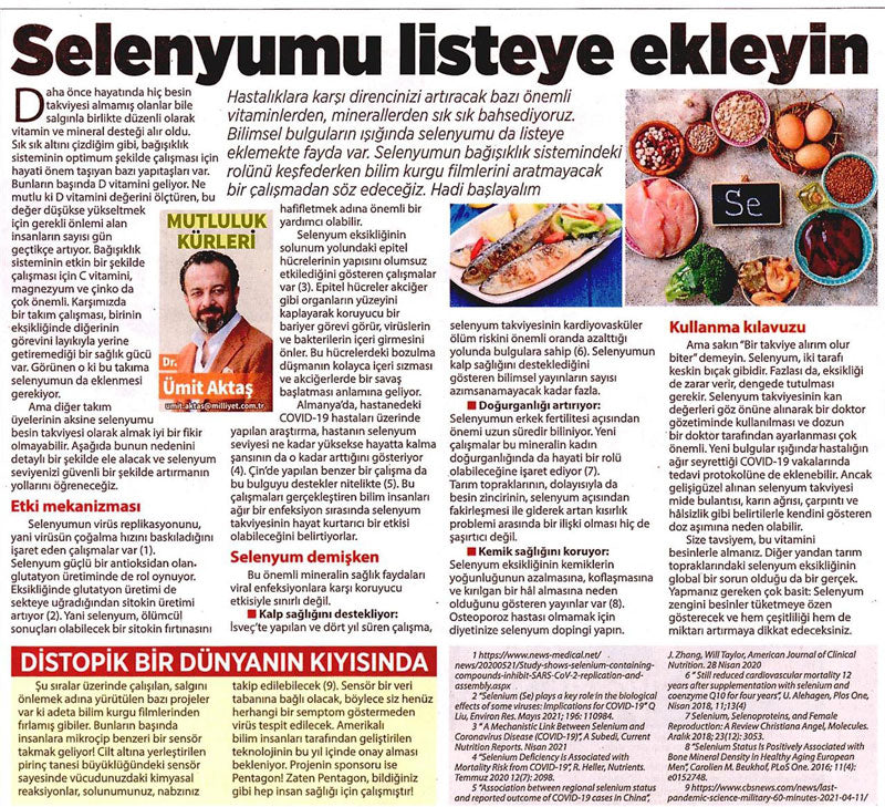 Selenyumu Listeye Ekleyin / Milliyet.com.tr