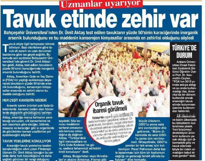 Tavuk Etinde Zehir Var / Bugün Gazetesi