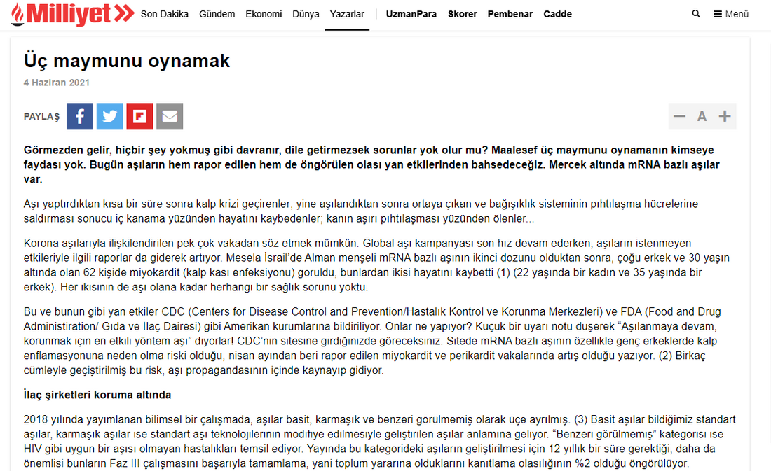 Üç Maymunu Oynamak / Milliyet.com.tr