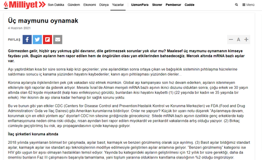 Üç Maymunu Oynamak / Milliyet.com.tr