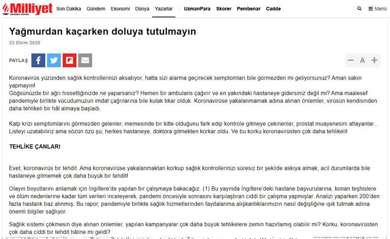 Yağmurdan Kaçarken Doluya Tutulmayın / Milliyet.com.tr