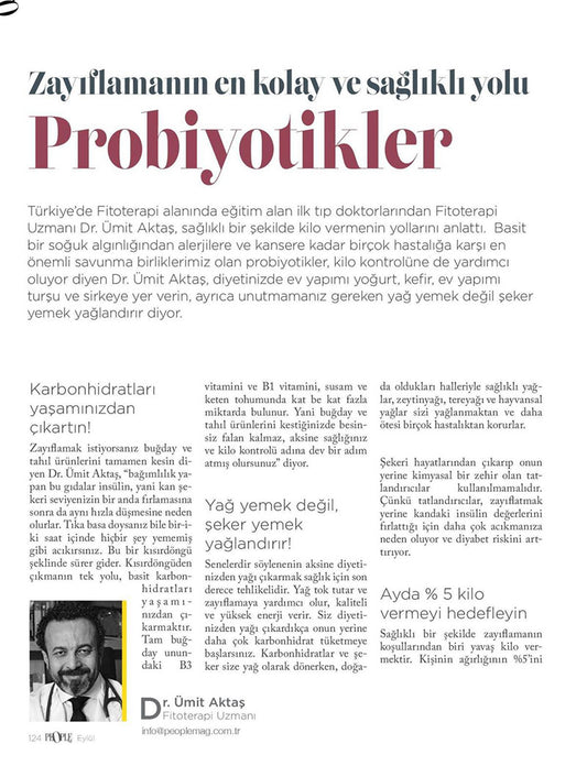 Zayıflamanın En Kolay ve Sağlıklı Yolu Probiyotikler / People Mag Dergisi